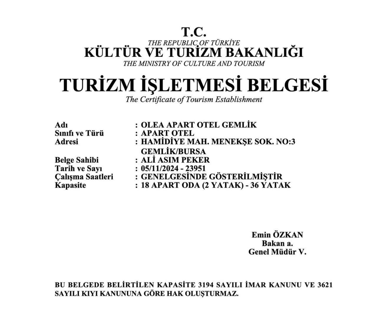 Olea Suites Otel Gemlik Esterno foto